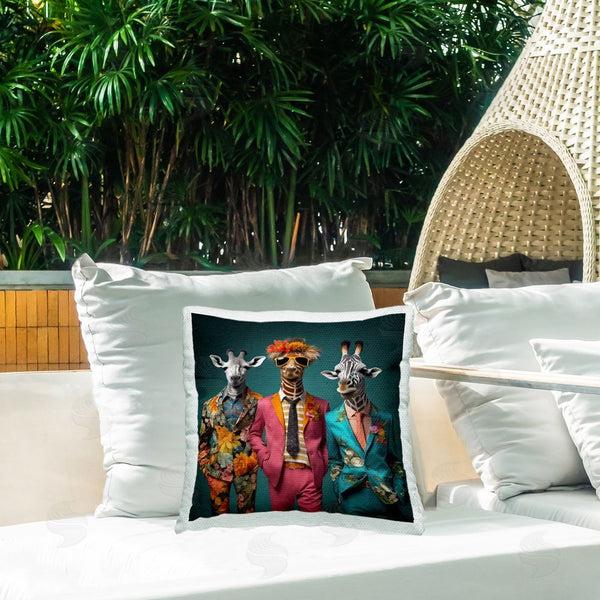 Stupell Industries Lazar Studio | Giraffes In Fun Suits Printed Throw Pillow