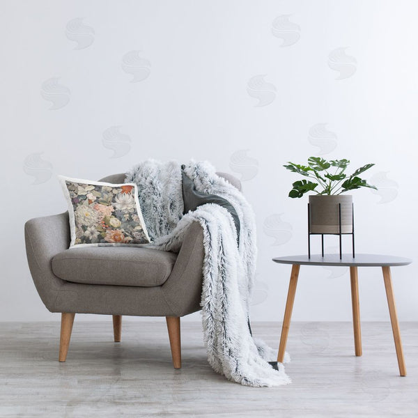 Stupell Industries Lazar Studio | Grey Mixed Botanicals Printed Throw Pillow