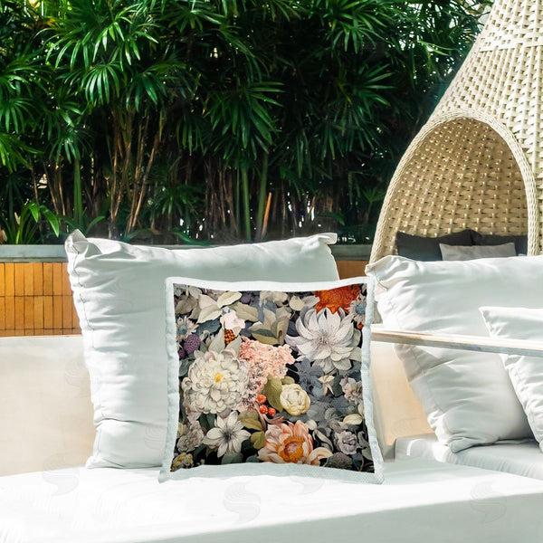 Stupell Industries Lazar Studio | Grey Mixed Botanicals Printed Throw Pillow