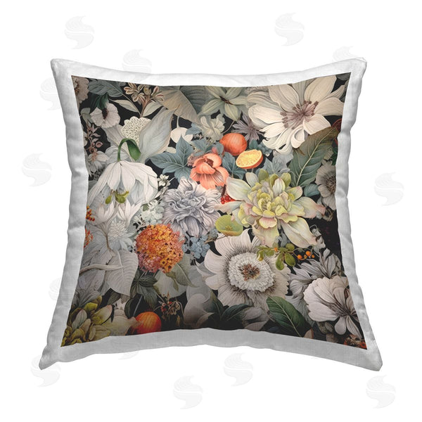 stupell industries Lazar Studio | Grey Mixed Florals Printed Throw Pillow