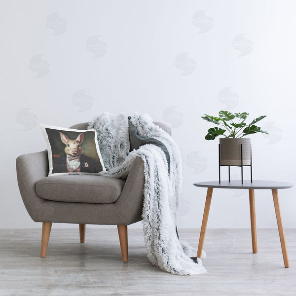 Stupell Industries Lazar Studio | Hare In Chic Suit Printed Throw Pillow