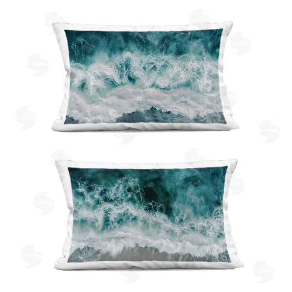 stupell industries Lazar Studio | Hazy Water Waves Printed Throw Pillow Set