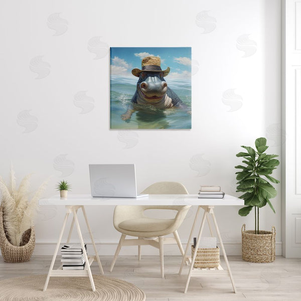 Stupell Industries Lazar Studio | Hippo With Trendy Hat Wall Art