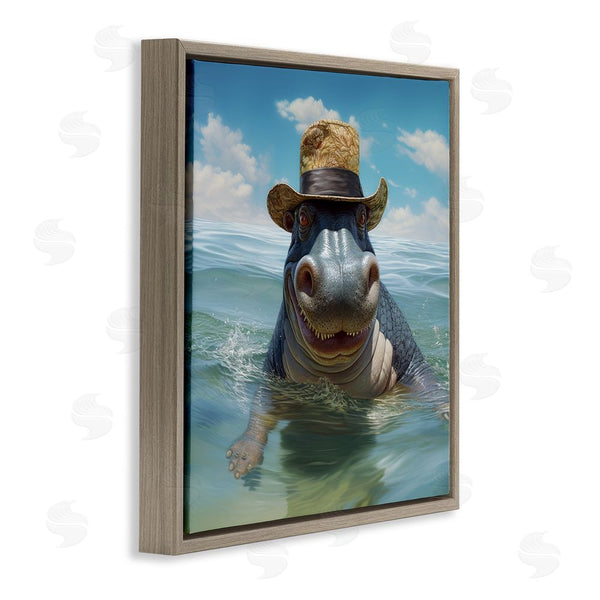 Stupell Industries Lazar Studio | Hippo With Trendy Hat Wall Art