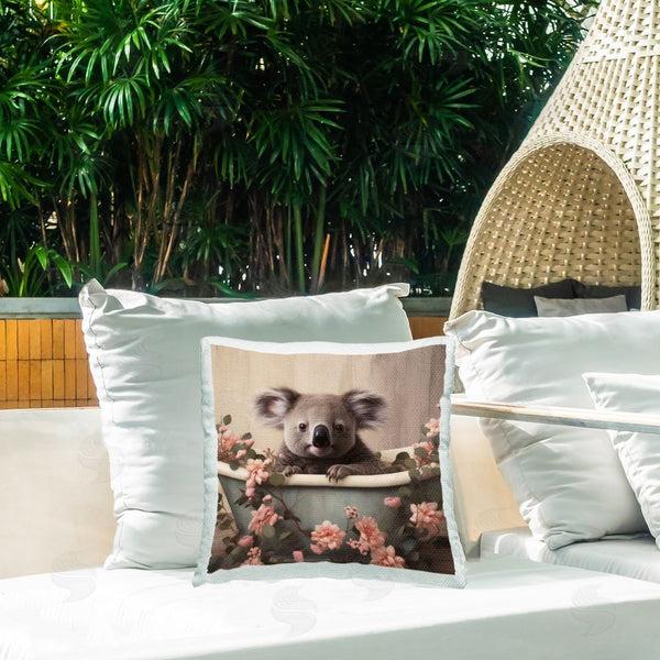 Stupell Industries Lazar Studio | Koala & Cherry Blossom Bath Printed Throw Pillow