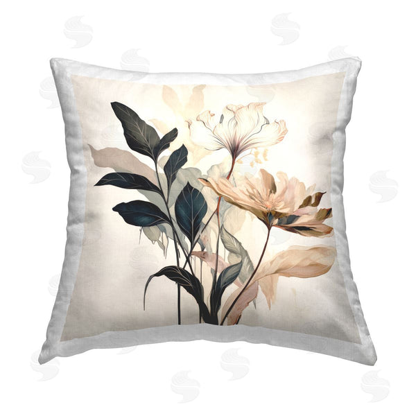 stupell industries Lazar Studio | Leaf Sprig & Flower Printed Throw Pillow