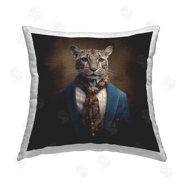 Stupell Industries Lazar Studio | Leopard Wearing Suit Printed Throw Pillow