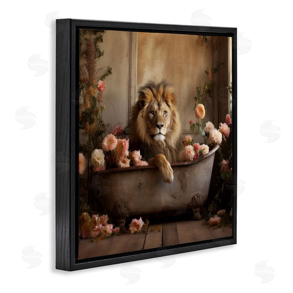 Stupell Industries Lazar Studio | Lion In Flower Filled Tub