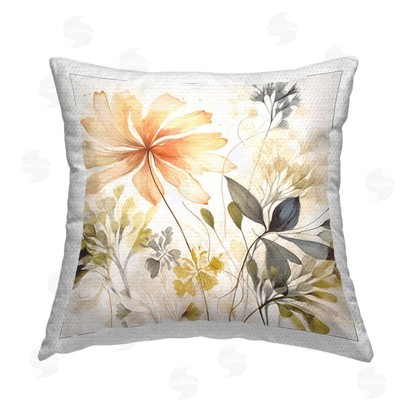 Stupell Industries Lazar Studio | Minimal Cottage Blooms Printed Throw Pillow