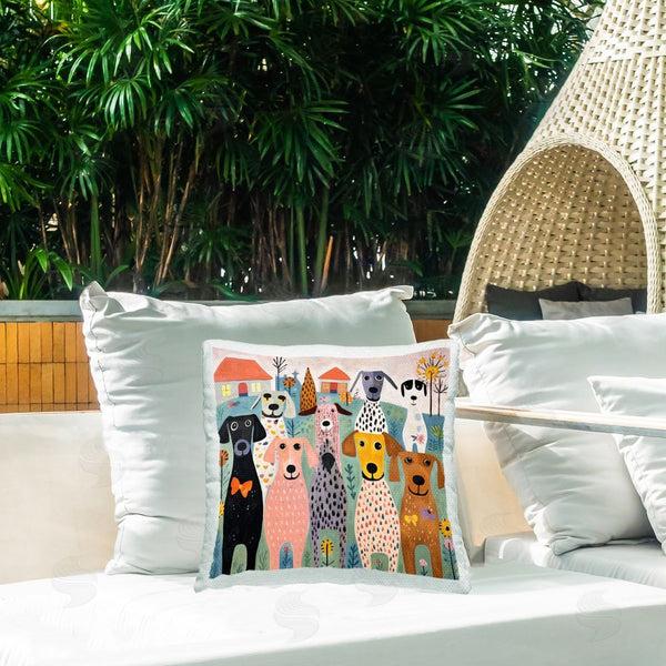 Stupell Industries Lazar Studio | Mixed Puppies Landscape Printed Throw Pillow