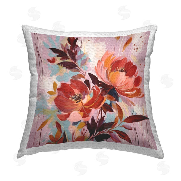 Stupell Industries Lazar Studio | Modern Red Flower Collage Printed Throw Pillow