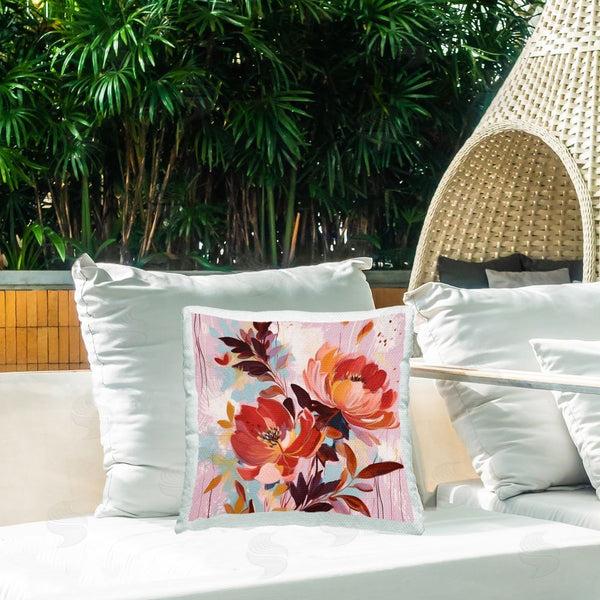 Stupell Industries Lazar Studio | Modern Red Flower Collage Printed Throw Pillow