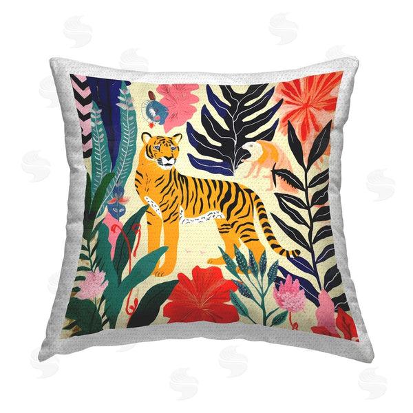 Stupell Industries Lazar Studio | Modern Tiger & Leaves Printed Throw Pillow