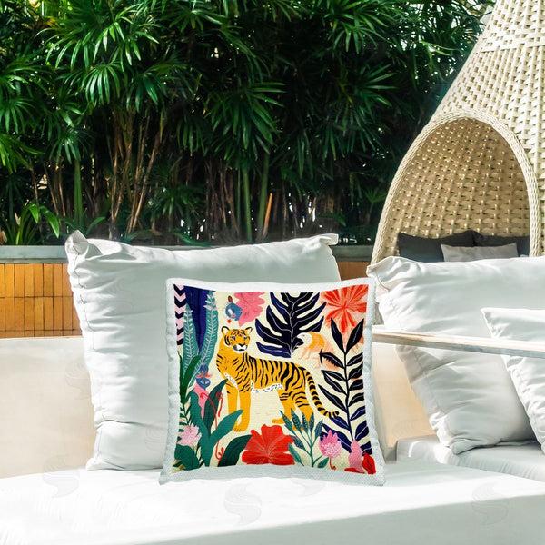 Stupell Industries Lazar Studio | Modern Tiger & Leaves Printed Throw Pillow