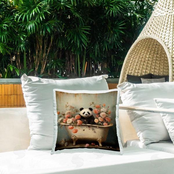 Stupell Industries Lazar Studio | Panda In Antique Tub Printed Throw Pillow