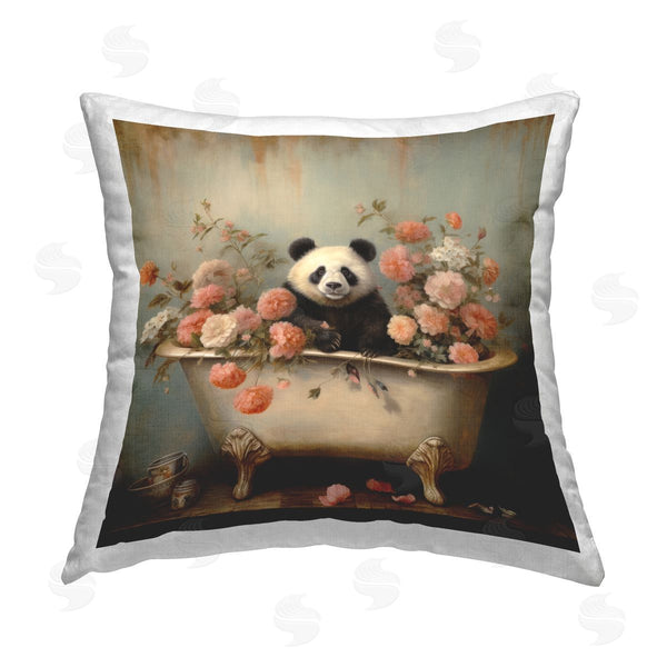 stupell industries Lazar Studio | Panda in Antique Tub Printed Throw Pillow
