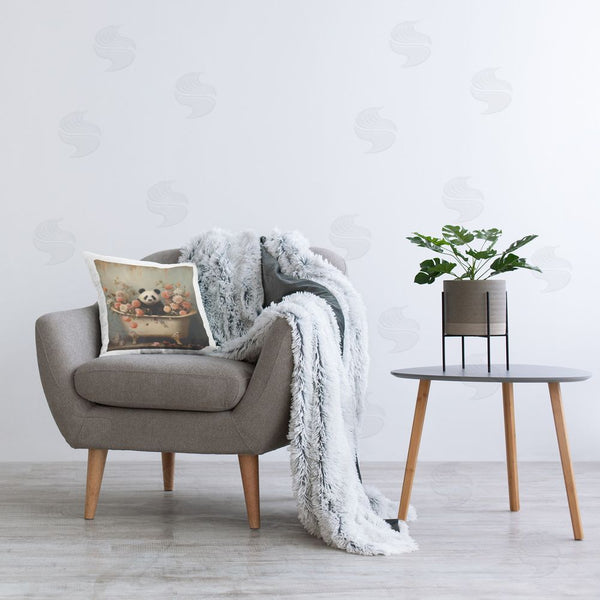 Stupell Industries Lazar Studio | Panda & Peonies Tub Printed Throw Pillow