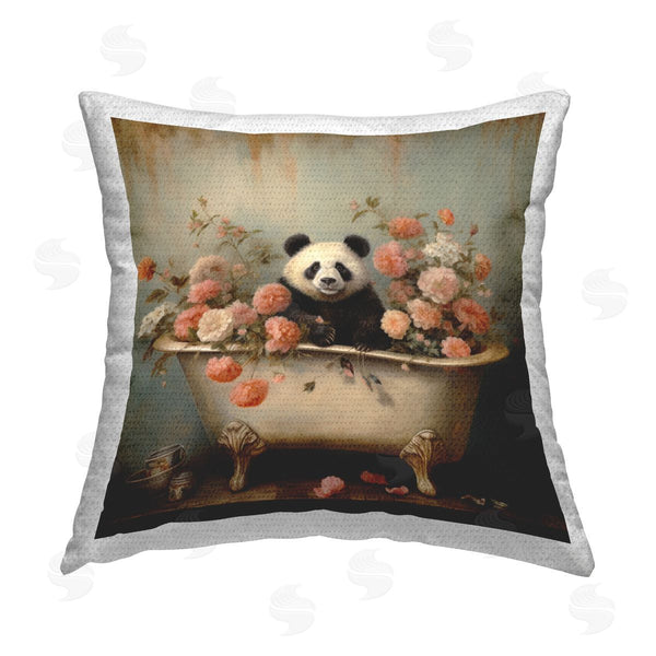 Stupell Industries Lazar Studio | Panda & Peonies Tub Printed Throw Pillow