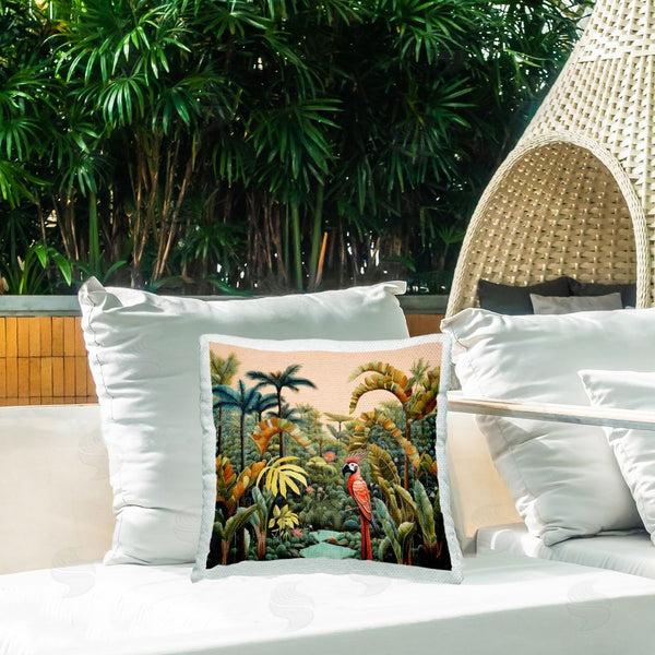 Stupell Industries Lazar Studio | Parrot In Rainforest Nature Printed Throw Pillow