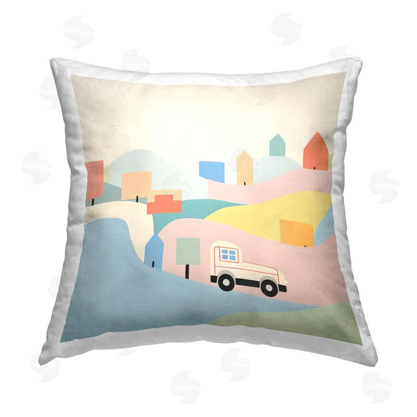 stupell industries Lazar Studio | Pastel Imaginative Scene Printed Throw Pillow