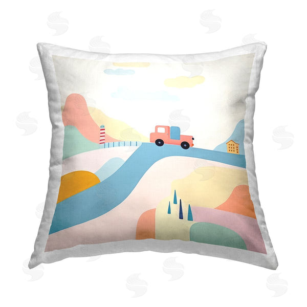 stupell industries Lazar Studio | Pastel Landscape Scene Printed Throw Pillow