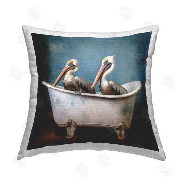 Stupell Industries Lazar Studio | Pelican Bath Time Printed Throw Pillow