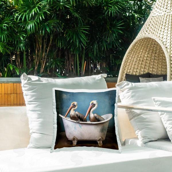 Stupell Industries Lazar Studio | Pelican Bath Time Printed Throw Pillow