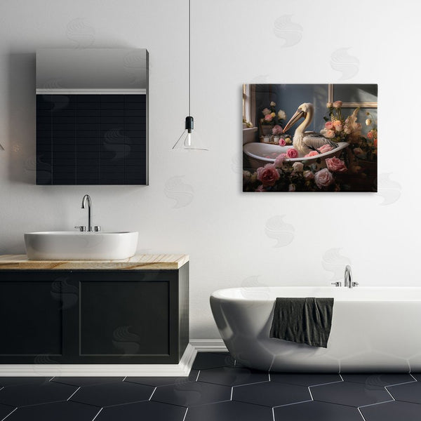 Stupell Industries Lazar Studio | Pelican In Rose Filled Tub Wall Art