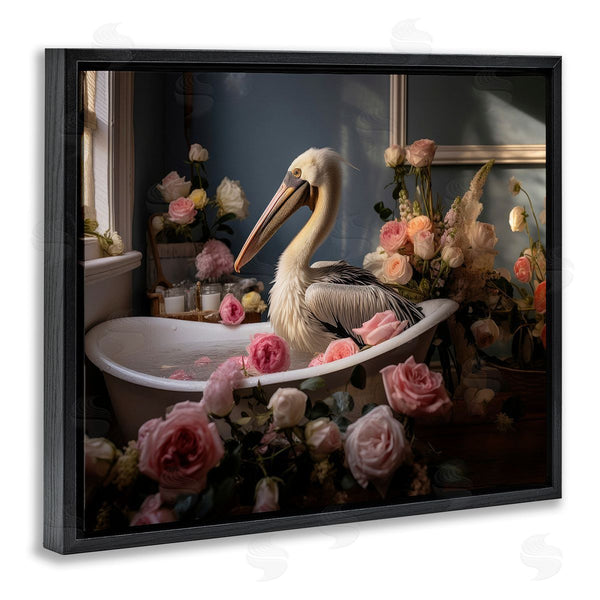Stupell Industries Lazar Studio | Pelican In Rose Filled Tub Wall Art