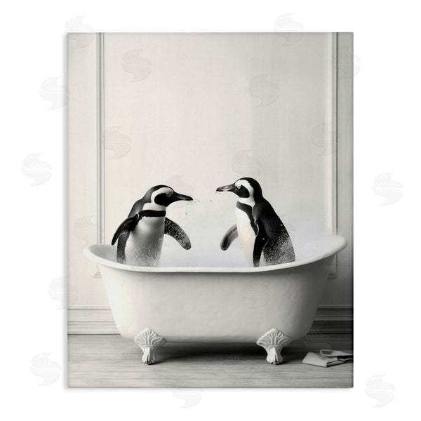 stupell industries Lazar Studio | Penguin Duo in Bath Wall Art