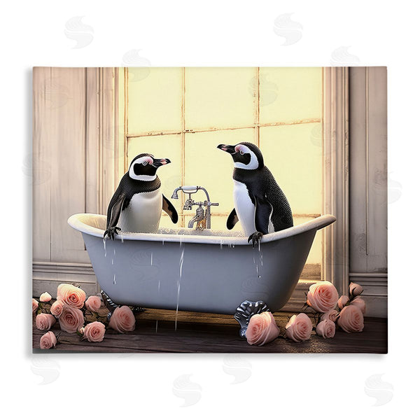 stupell industries Lazar Studio | Penguins Bathing in Tub Wall Art