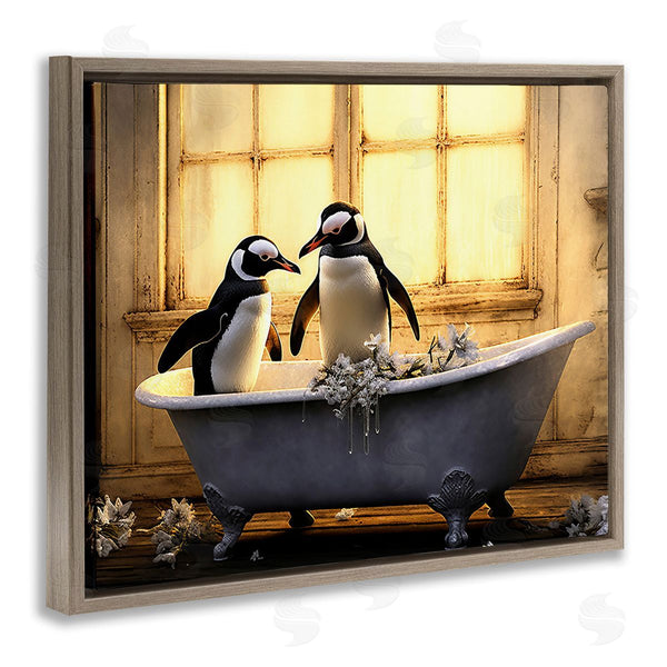 Stupell Industries Lazar Studio | Penguins In Sunlit Bath Wall Art