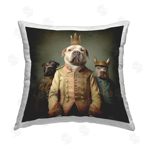 Stupell Industries Lazar Studio | Pit Bulls In Military Uniform Printed Throw Pillow