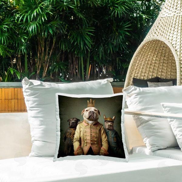 Stupell Industries Lazar Studio | Pit Bulls In Military Uniform Printed Throw Pillow