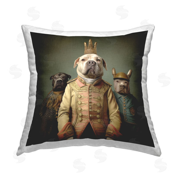 stupell industries Lazar Studio | Pit Bulls in Military Uniform Printed Throw Pillow