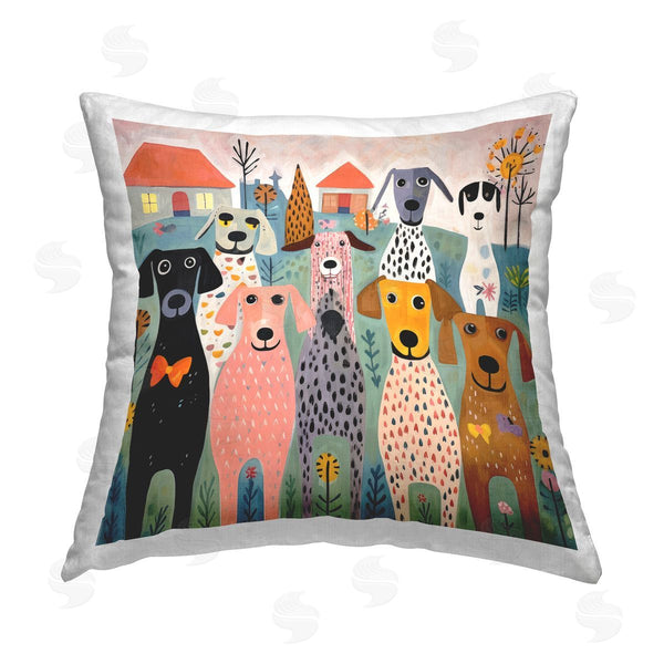 stupell industries Lazar Studio | Puppy Love Palette Printed Throw Pillow