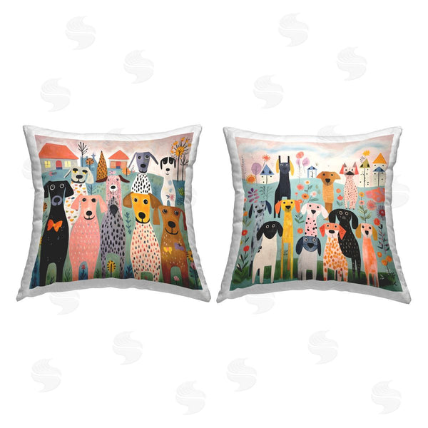 stupell industries Lazar Studio | Puppy Love Scene Printed Throw Pillow Set