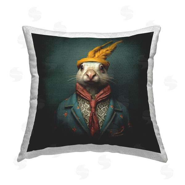 Stupell Industries Lazar Studio | Rabbit In Vintage Attire Printed Throw Pillow