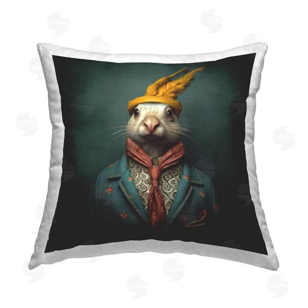 stupell industries Lazar Studio | Rabbit in Vintage Attire Printed Throw Pillow