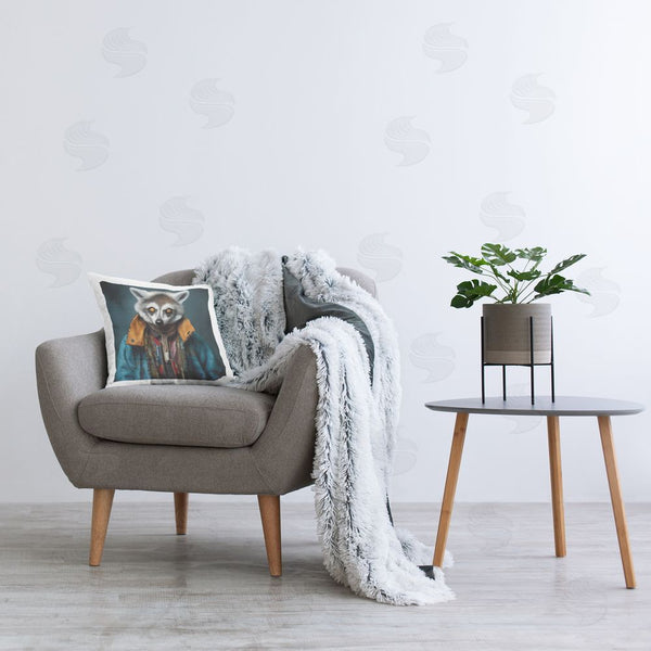 Stupell Industries Lazar Studio | Raccoon In Trendy Jacket Printed Throw Pillow