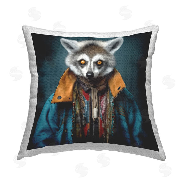 Stupell Industries Lazar Studio | Raccoon In Trendy Jacket Printed Throw Pillow