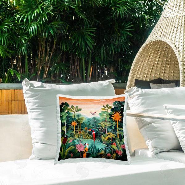 Stupell Industries Lazar Studio | Rainforest Wildlife Scene Printed Throw Pillow