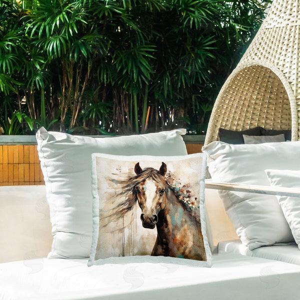 Stupell Industries Lazar Studio | Rustic Farm Horse Portrait Printed Throw Pillow