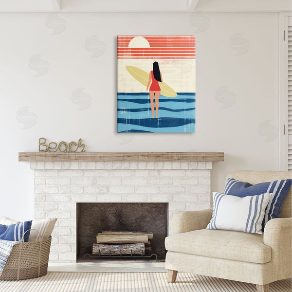 Stupell Industries Lazar Studio | Rustic Surfer Girl Abstraction Wall Art