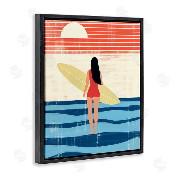 Stupell Industries Lazar Studio | Rustic Surfer Girl Abstraction Wall Art