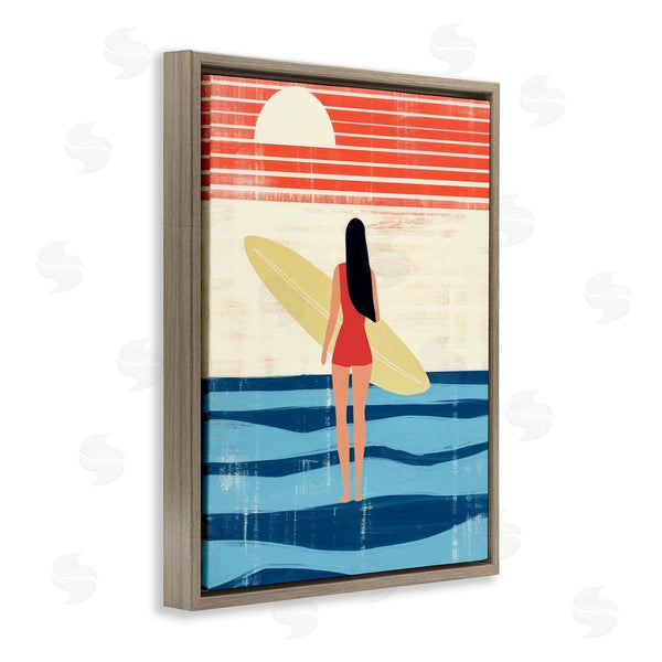Stupell Industries Lazar Studio | Rustic Surfer Girl Abstraction Wall Art