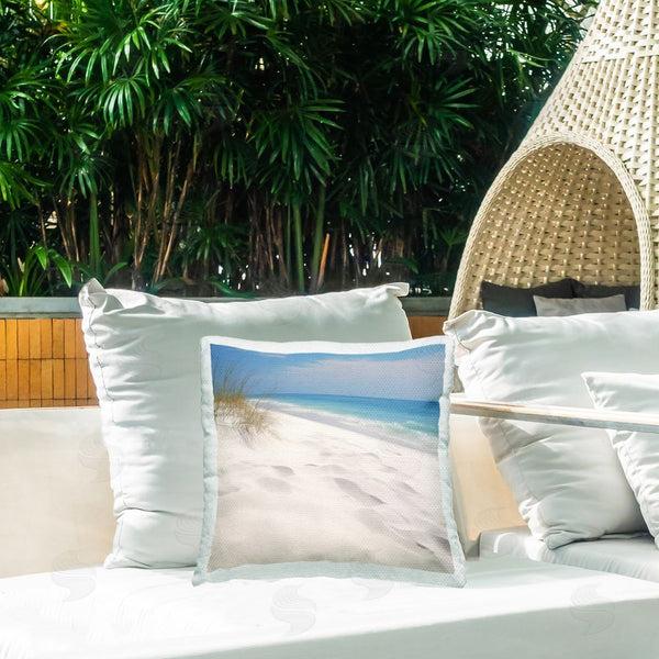 Stupell Industries Lazar Studio | Seabreeze Sandy Footprints Printed Throw Pillow