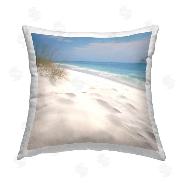 stupell industries Lazar Studio | Seabreeze Sandy Footprints Printed Throw Pillow