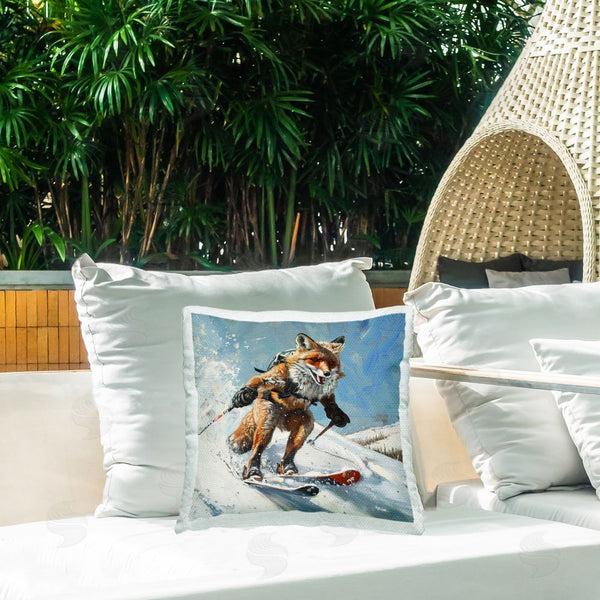 Stupell Industries Lazar Studio | Skiing Slopes Fox Printed Throw Pillow