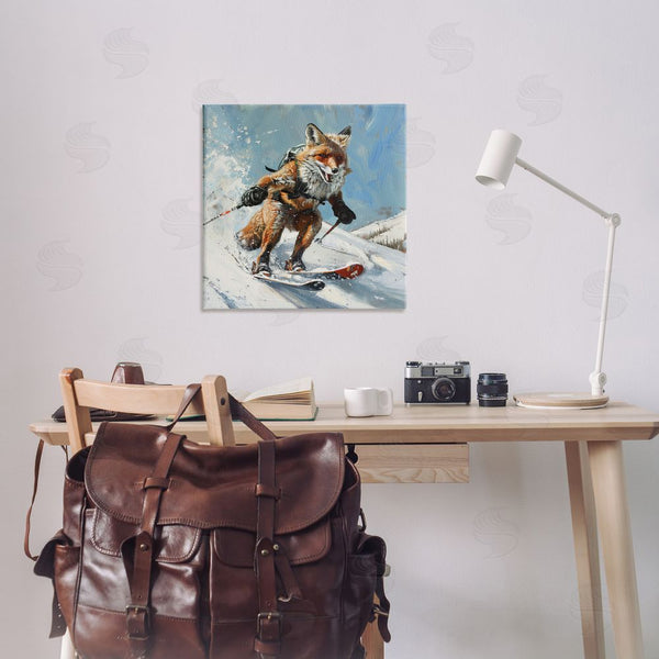Stupell Industries Lazar Studio | Skiing Slopes Fox Wall Art
